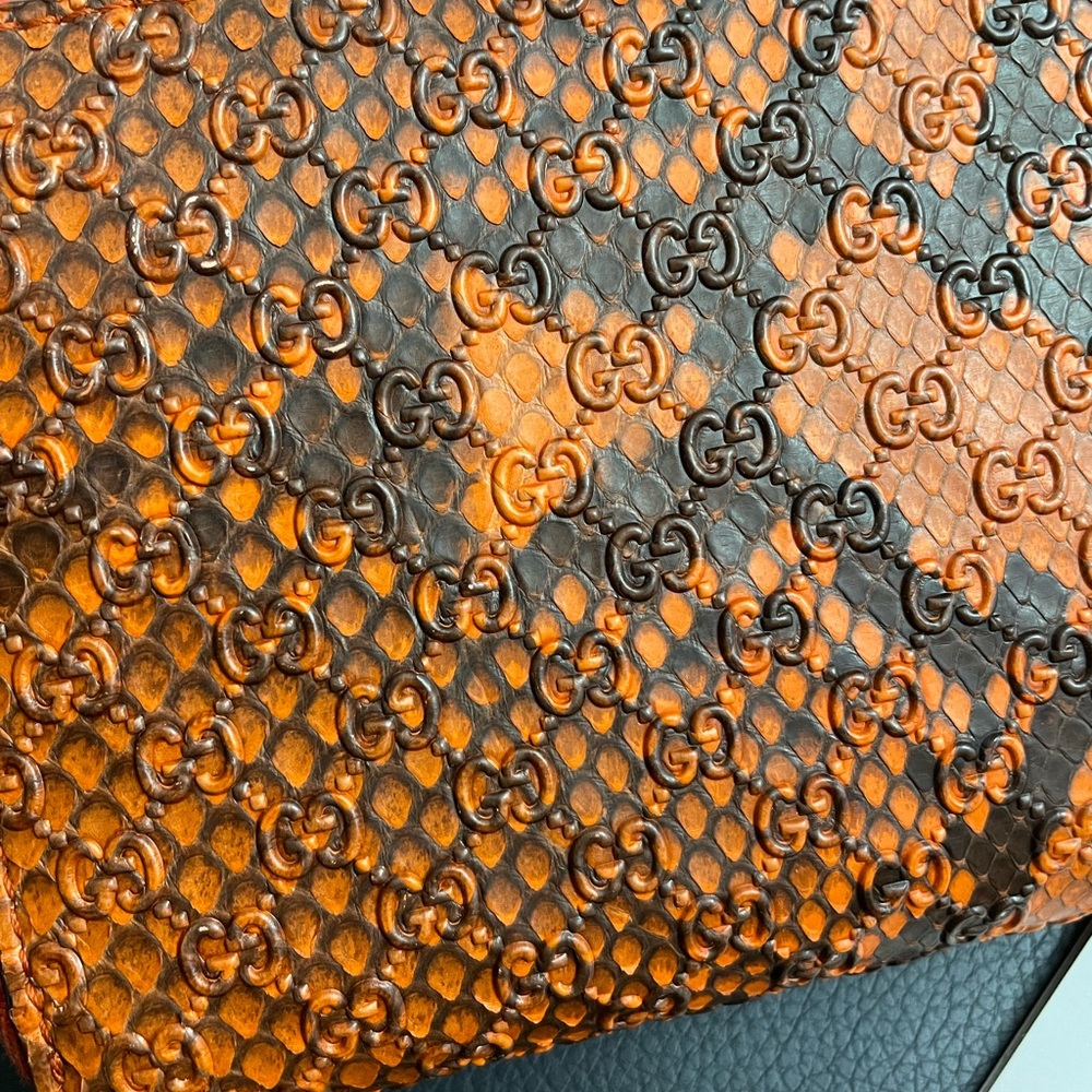 Nib Gucci Womens Micro Gg Python Leather Zip Arou… - image 2